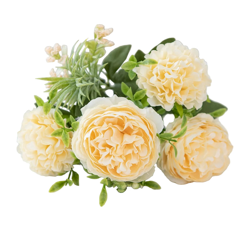 Mini Bouquet Artificiel "Élégance Pivoine"
