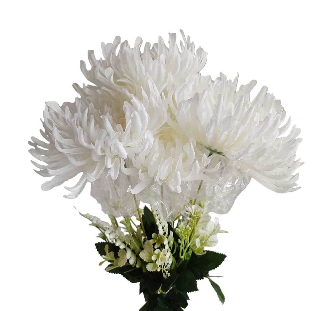 Bouquet de Chrysanthèmes Artificiels "Plumeux"