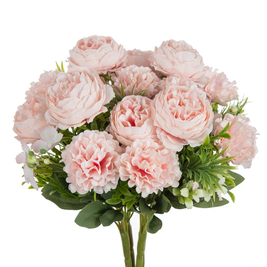 Mini Bouquet Artificiel "Élégance Pivoine"