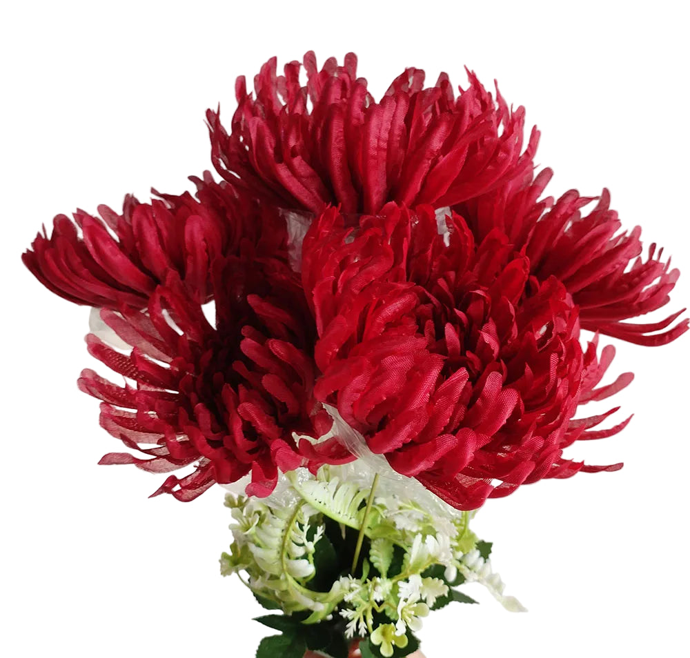 Bouquet de Chrysanthèmes Artificiels "Plumeux"