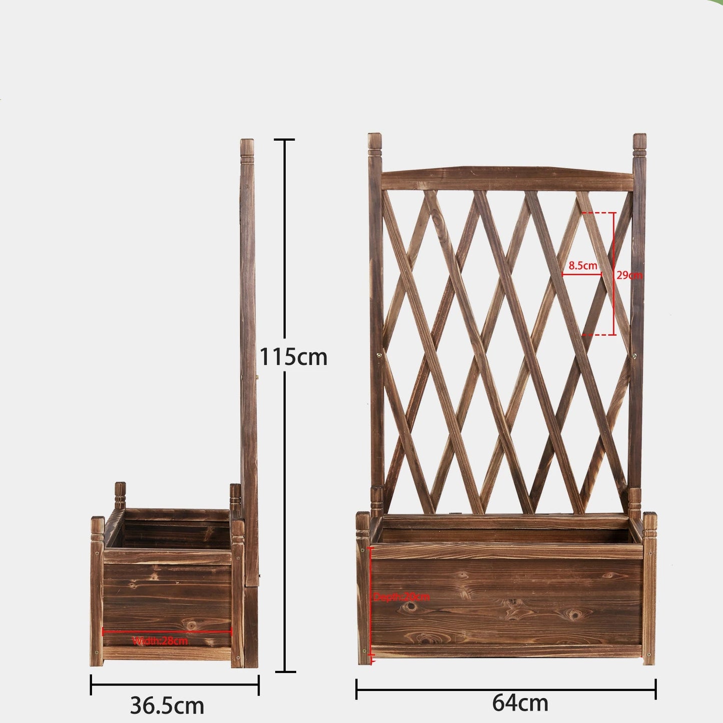 Jardinière Surélevée en Bois avec Treillis