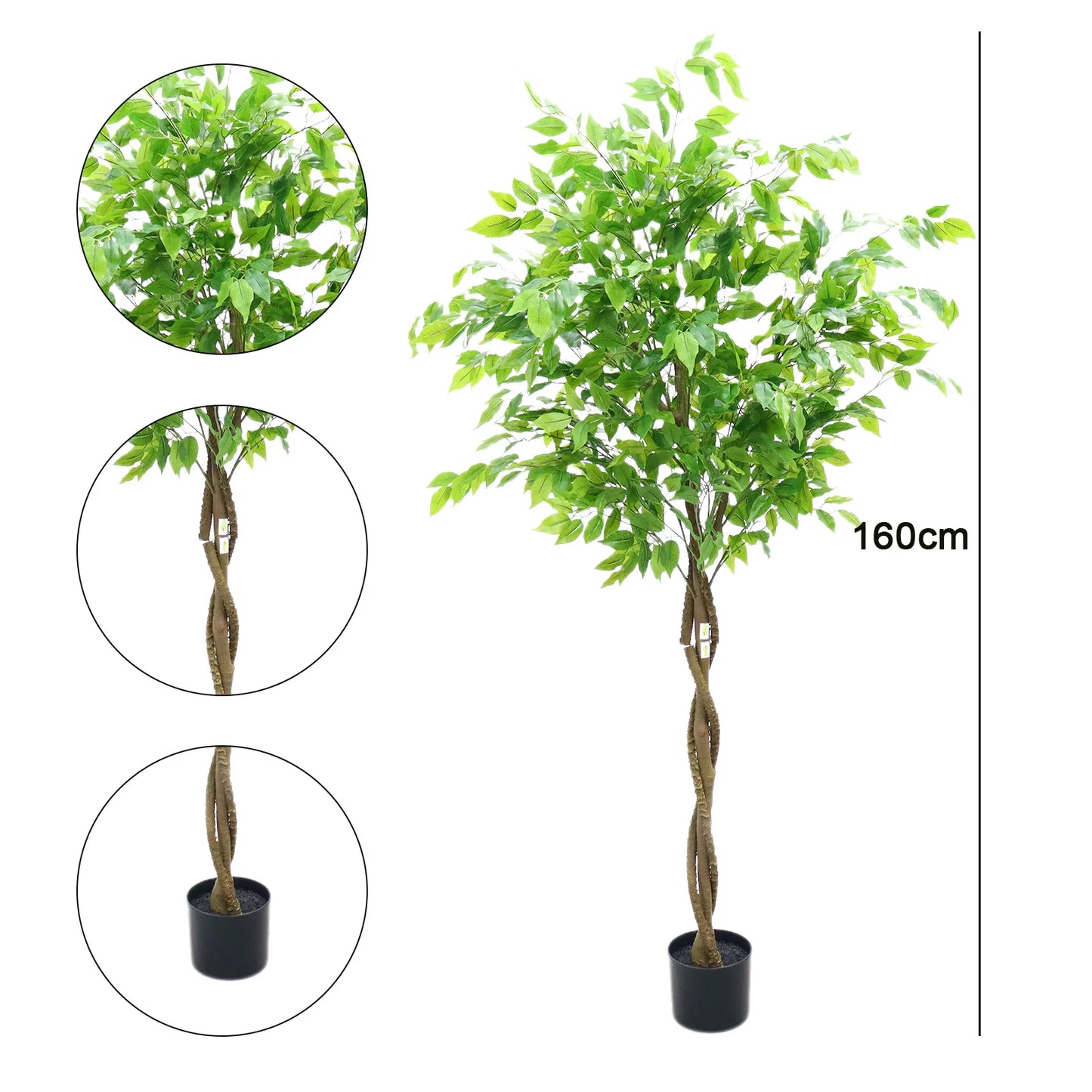 Ficus Artificiel à Tronc Torsadé