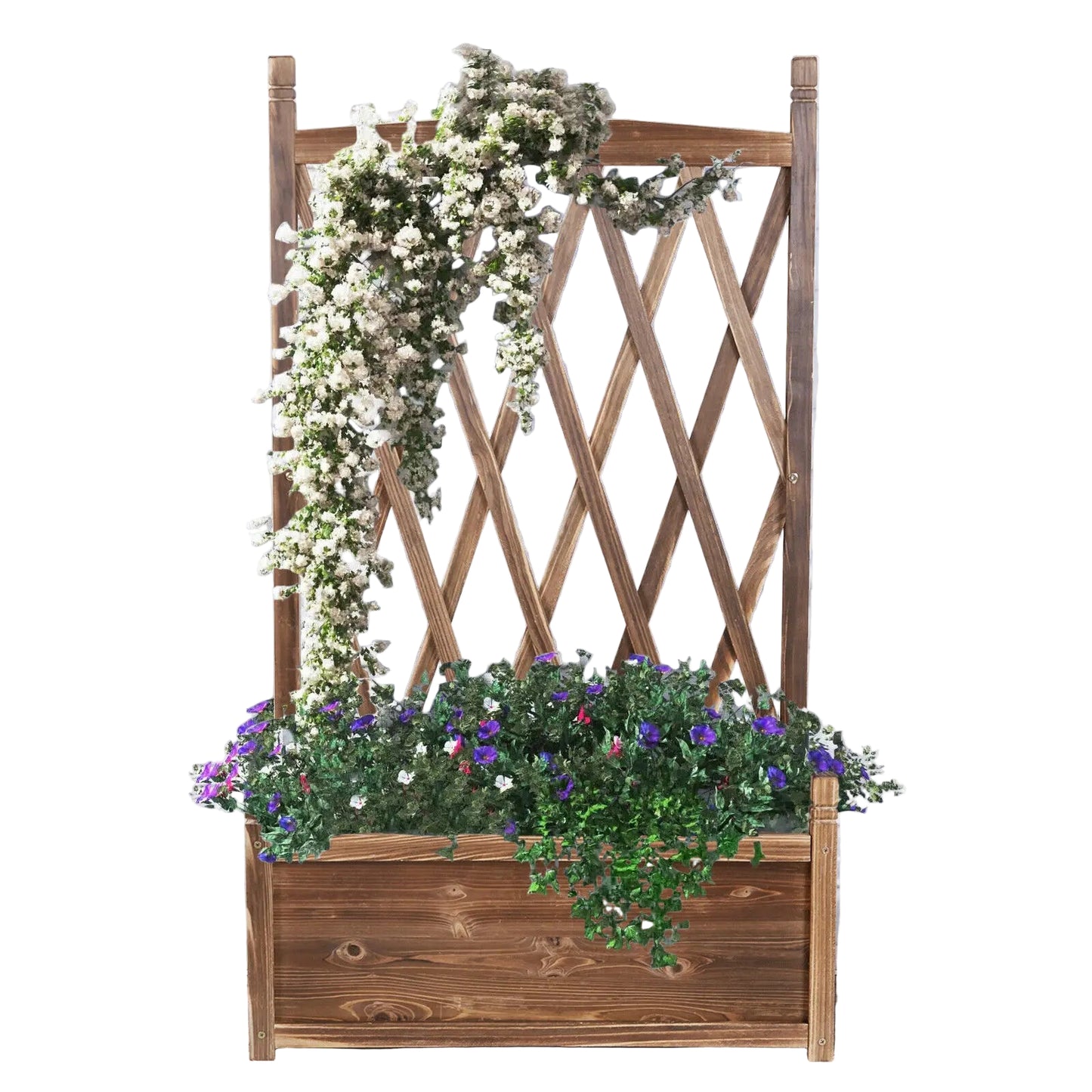 Jardinière Surélevée en Bois avec Treillis