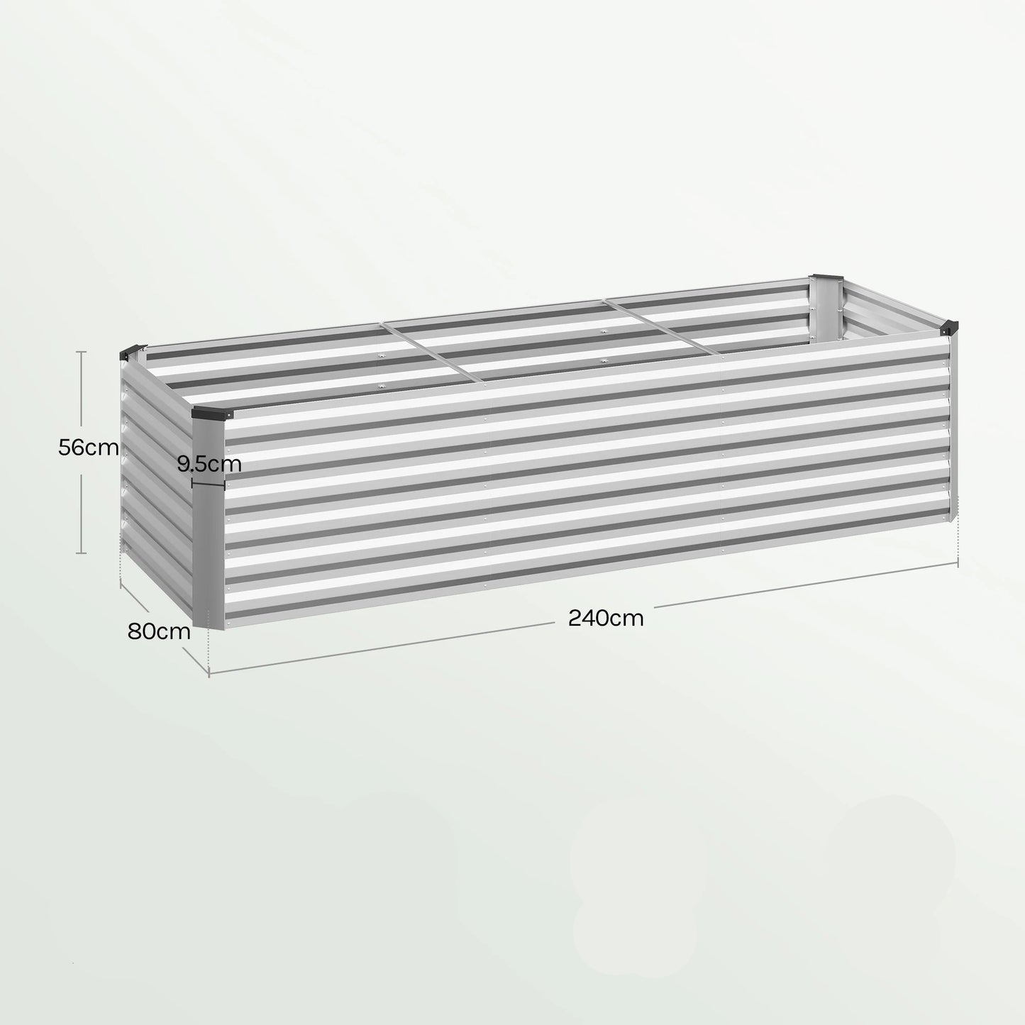 Bac de Jardin Surélevé en Tôle Galvanisée